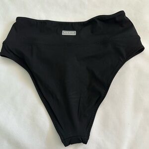 Fabletics Black High-Waist Crossover Bikini Bottoms - Medium